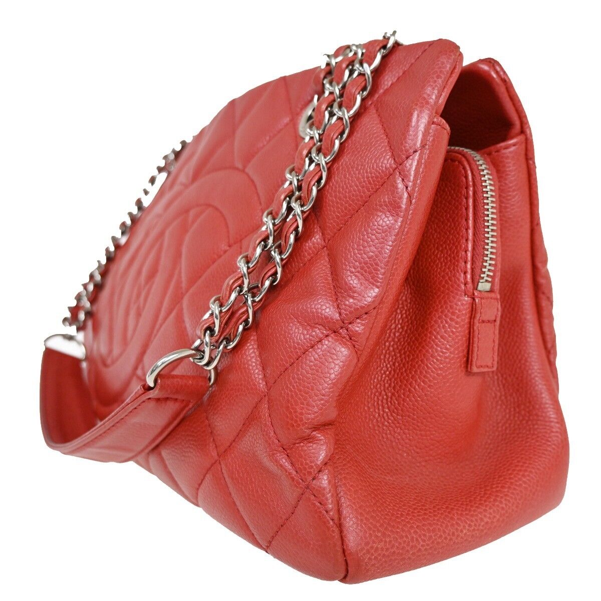 Chanel Cc Logo Chain Shoulder Bag Caviar
