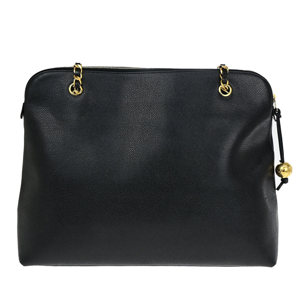 Chanel Cc Logo Chain Shoulder Bag Caviar