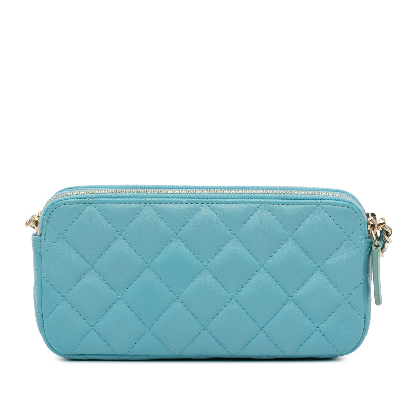 Chanel Cc Lambskin Double Zip