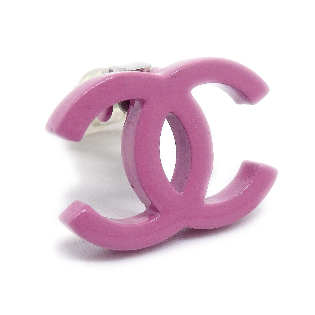 Chanel Cc Earrings Clip-On Pink 04P