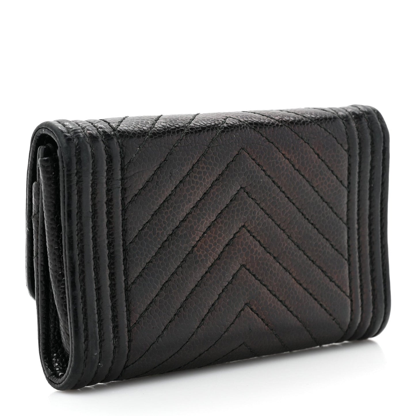 Chanel Caviar Chevron Quilted Boy Flap