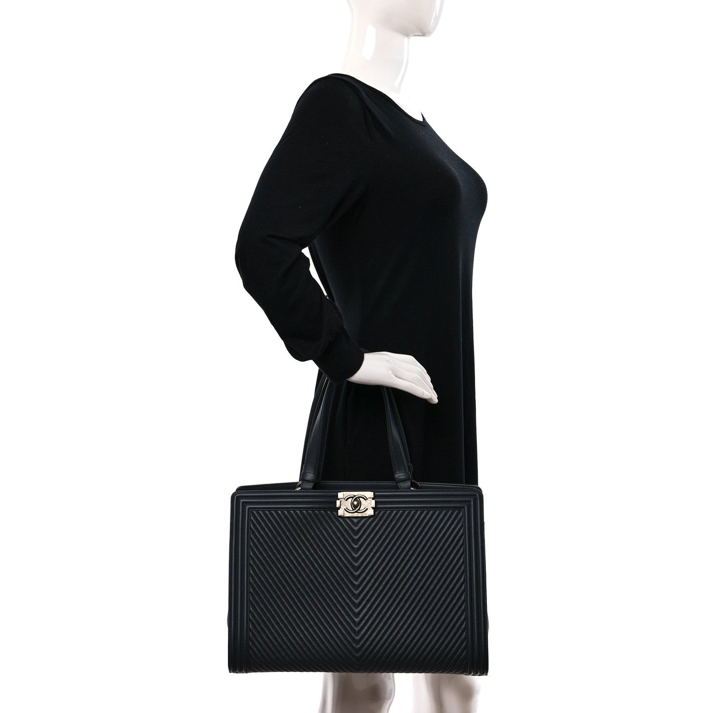 Chanel Calfskin Chevron Quilted Boy