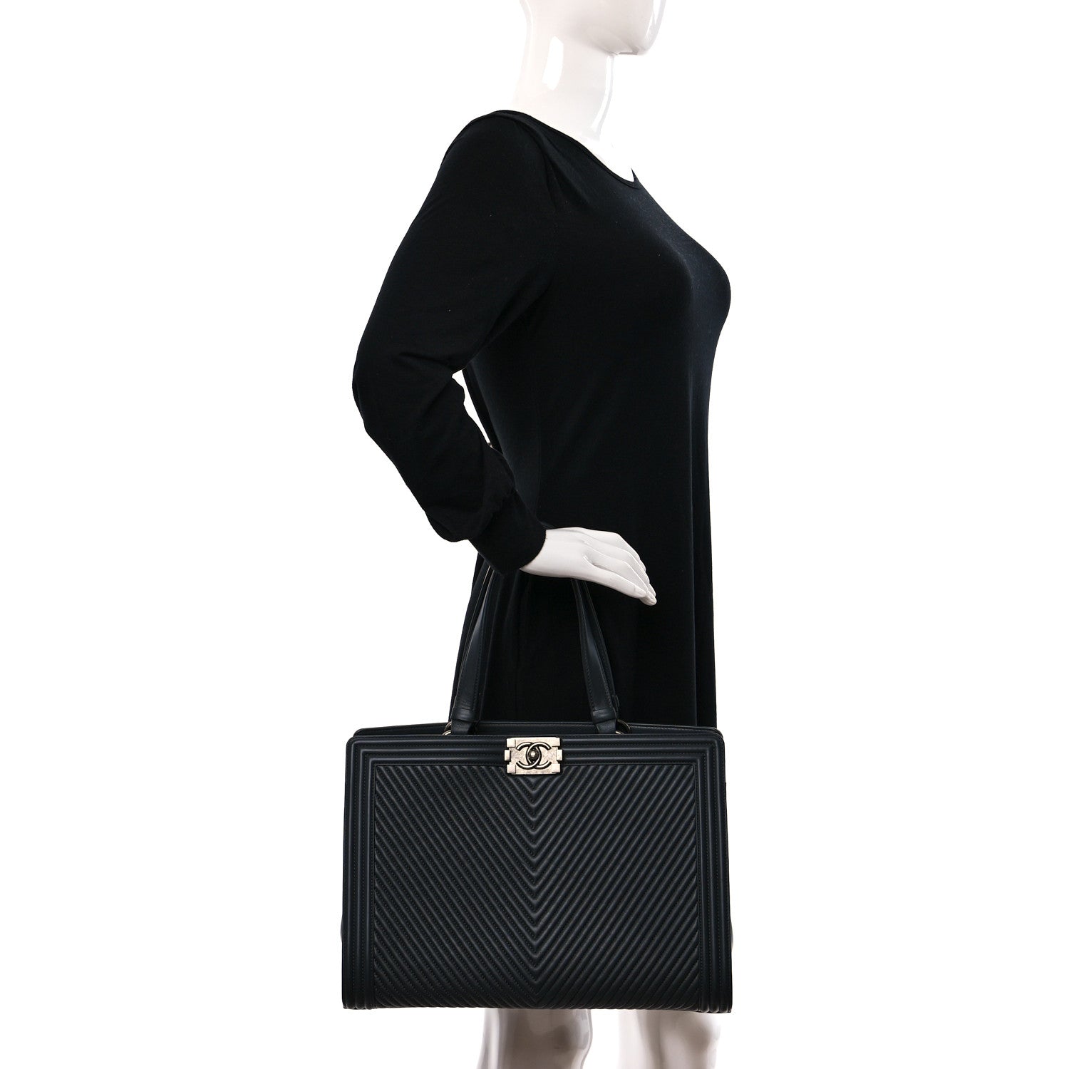 Chanel Calfskin Chevron Quilted Boy
