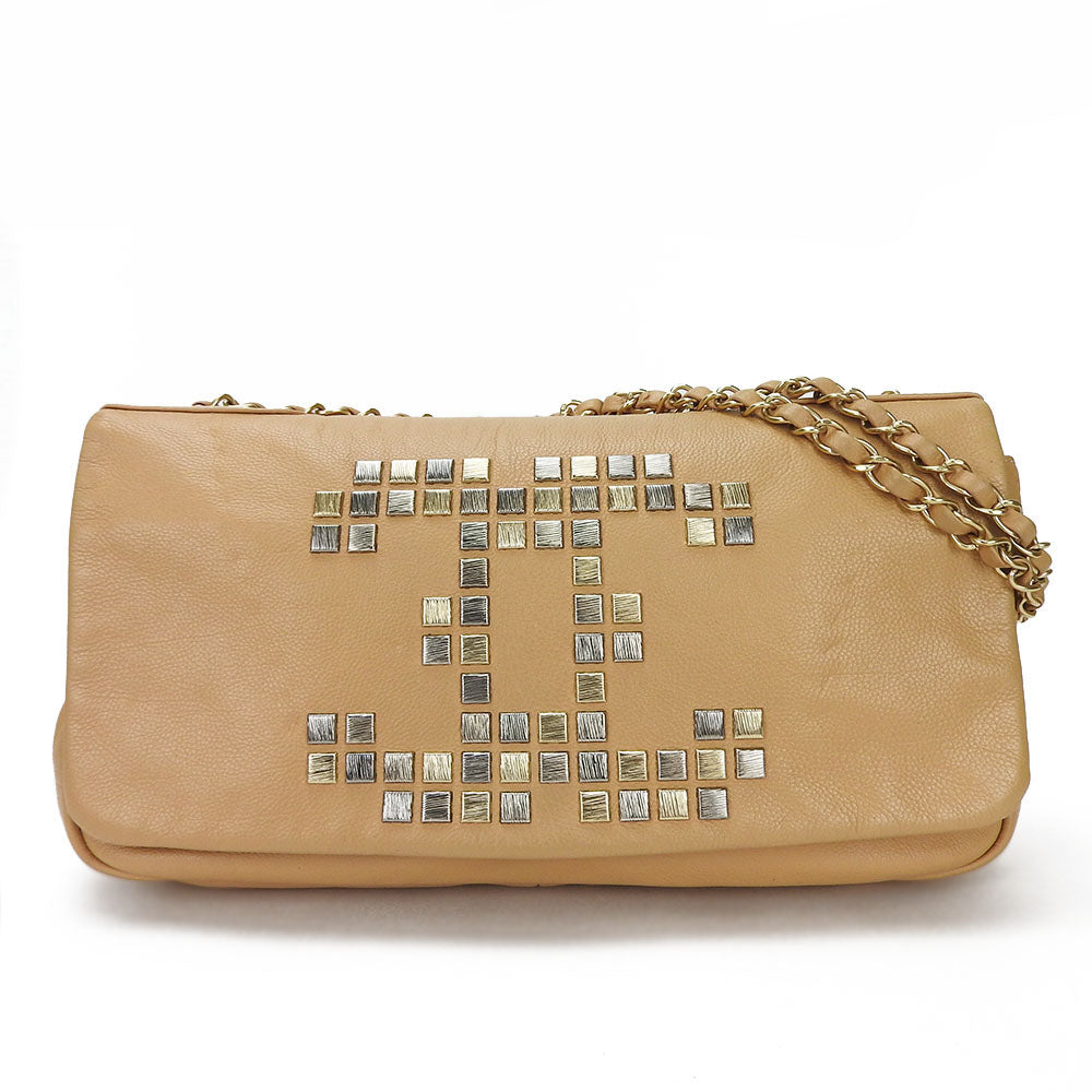 Chanel COCO Mark ChainShoulder Beige Leather Shoulder Bag