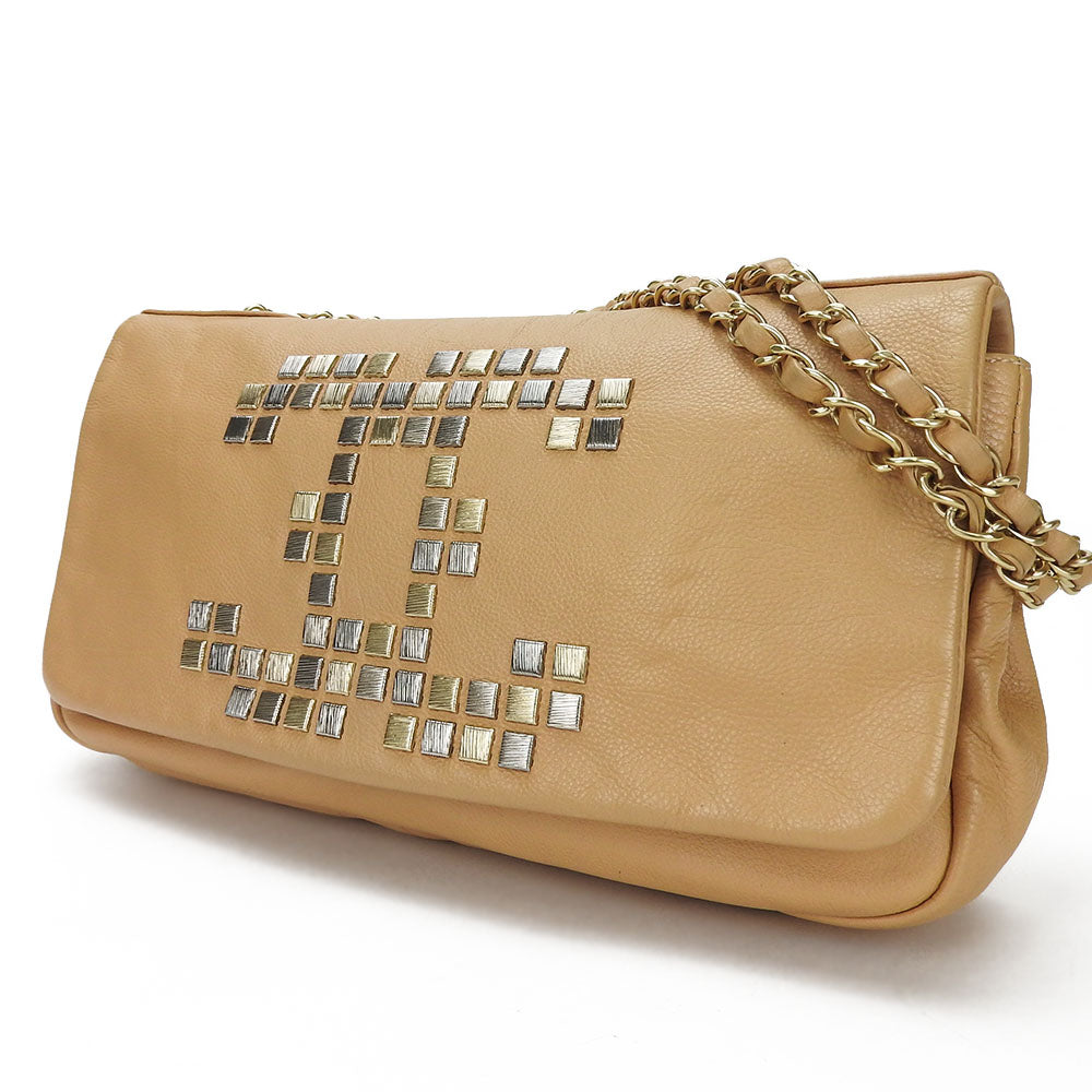 Chanel COCO Mark ChainShoulder Beige Leather Shoulder Bag