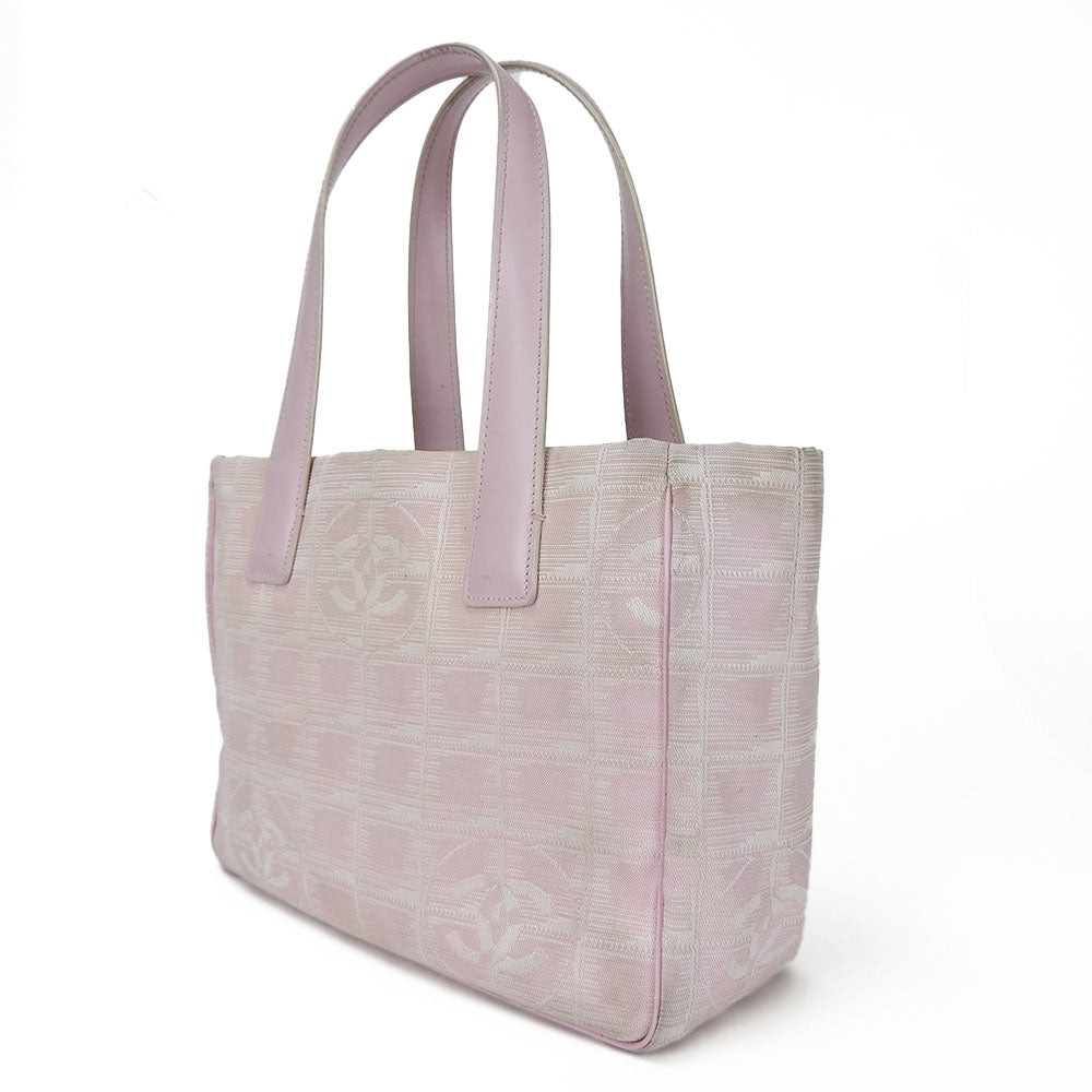 Chanel Jacquard nylon New line Pink Travel Bag
