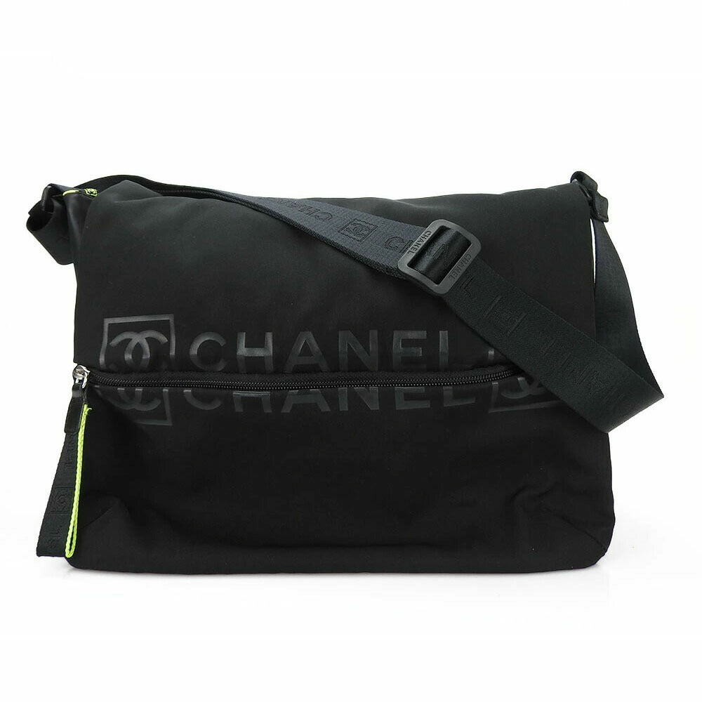 Chanel Nylon Sports line Black Shoulder Bag
