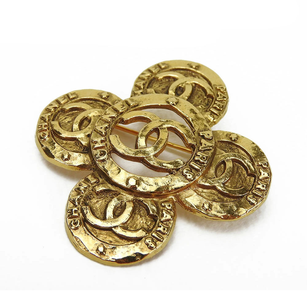 Chanel Brooch Gold Handbag B 015