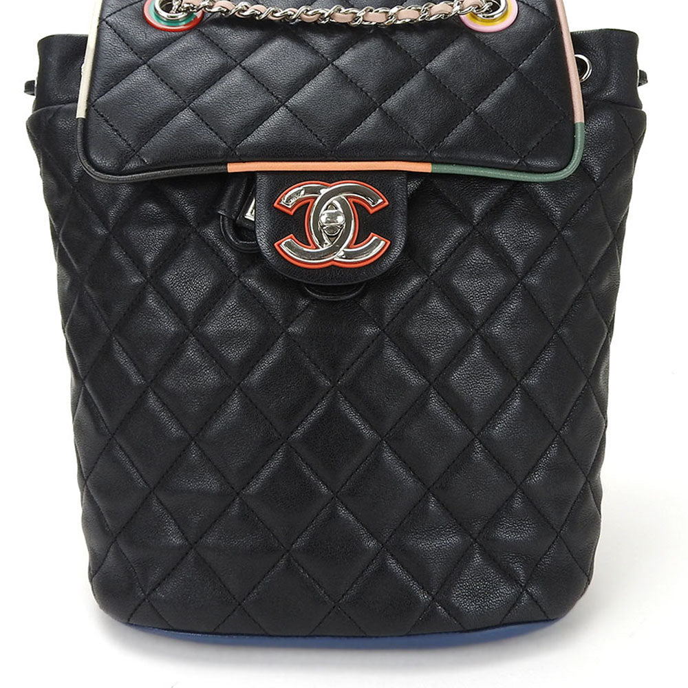 Chanel Backpack lambskin Matrasse Black