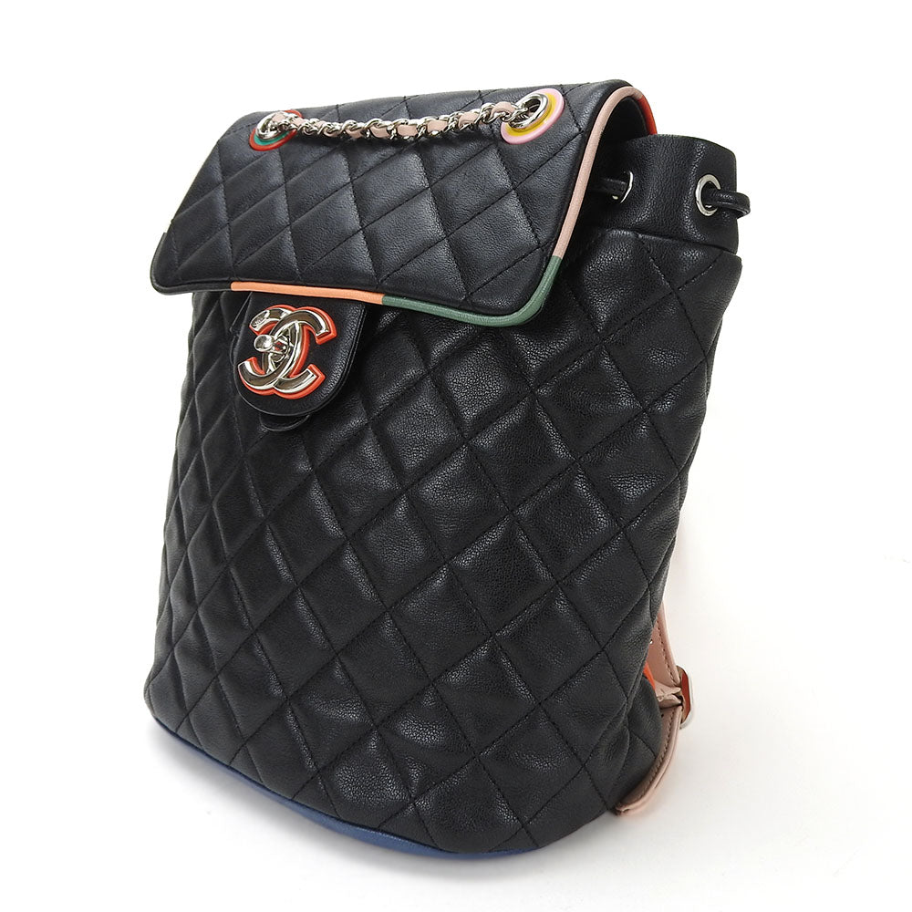 Chanel Backpack lambskin Matrasse Black