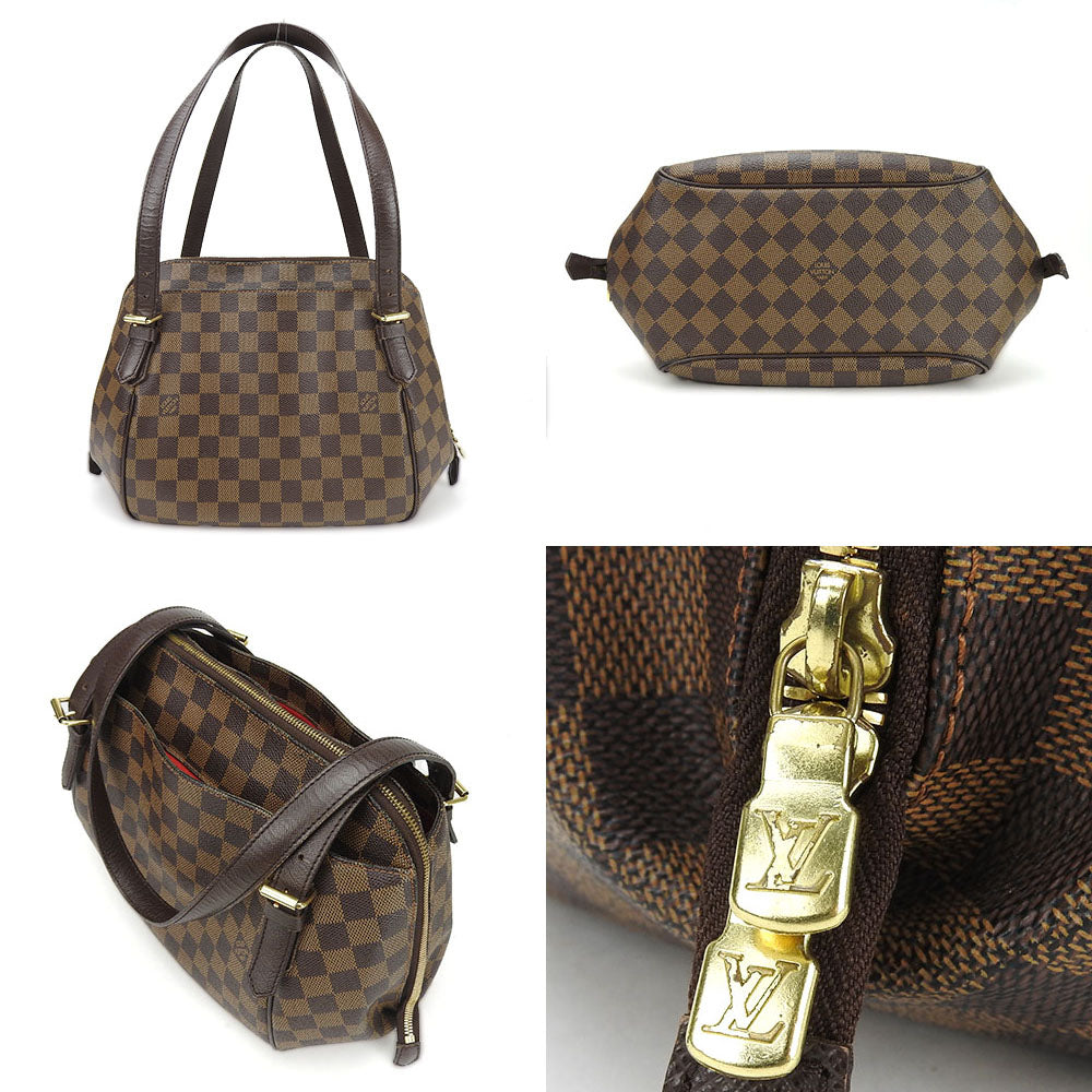 Louis Vuitton N51174 Damier Belem MM Canvas Brown Shoulder Bag