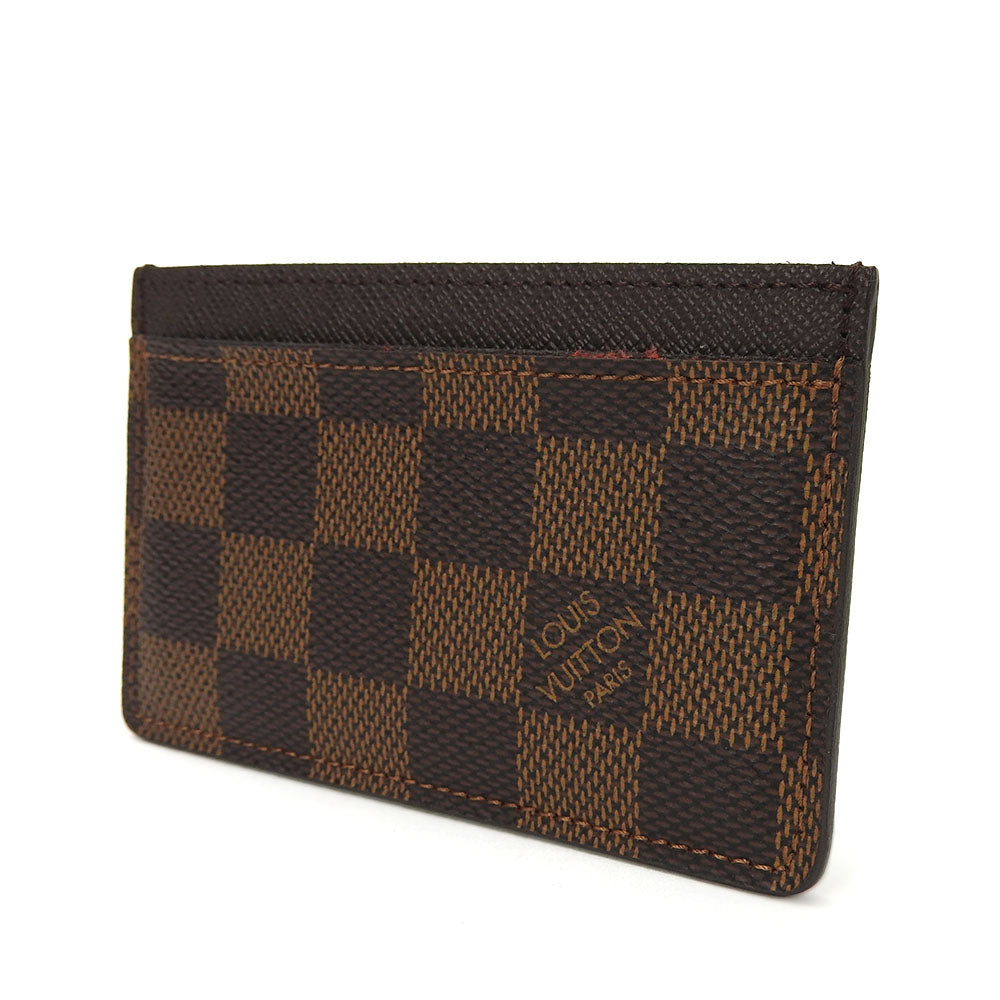 Louis Vuitton N61722 Damier Pass Porte Cartes Canvas Brown Wallet Case