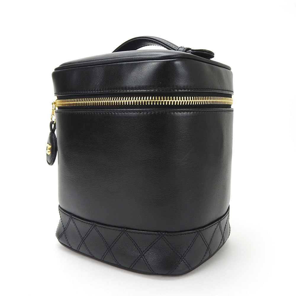Chanel Cosmetics Bicolole Vanity Black Leather Handbag