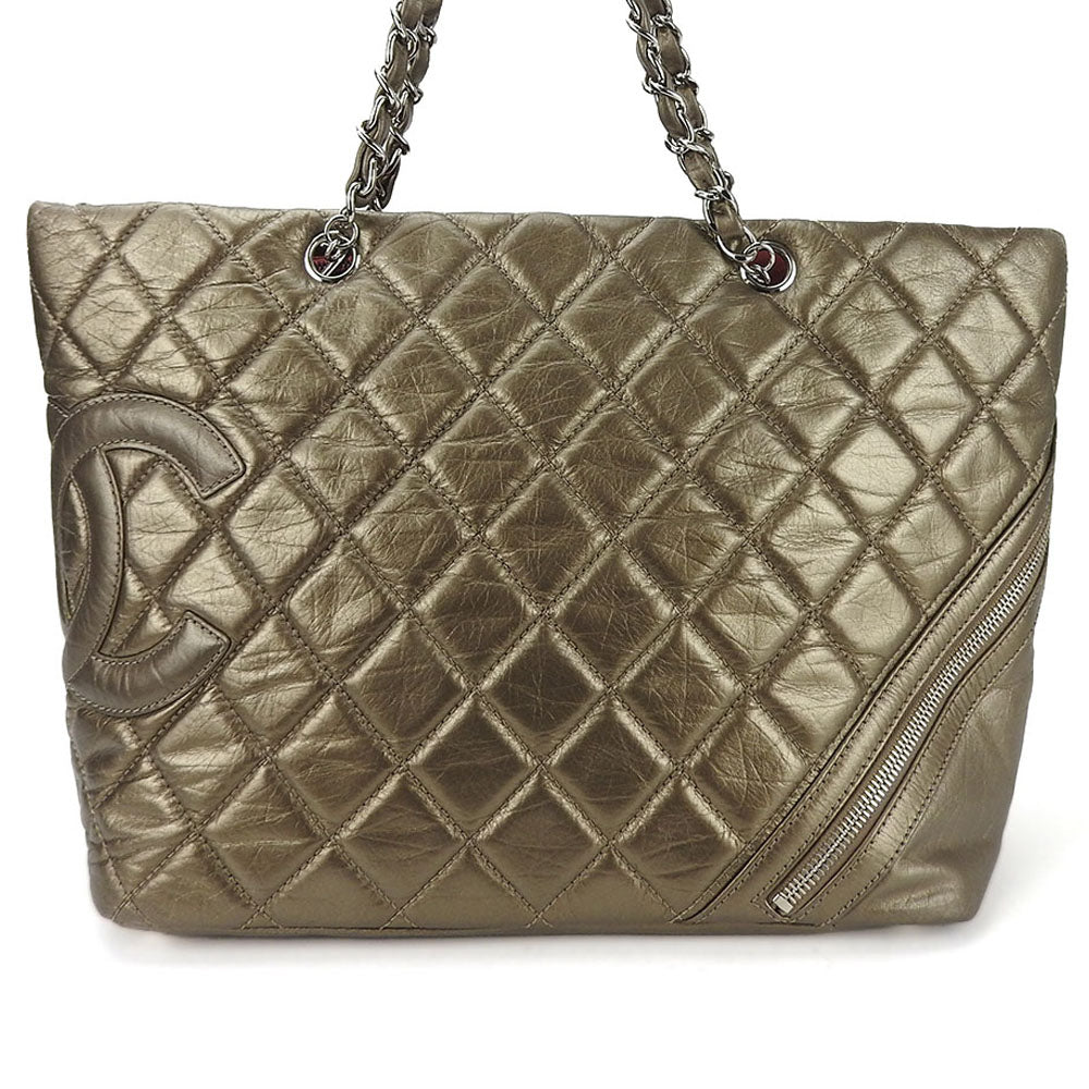 Chanel Bronze type Cambon line Leather Tote Bag