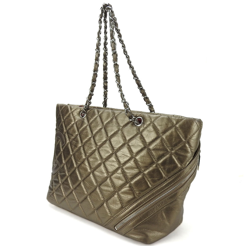 Chanel Bronze type Cambon line Leather Tote Bag