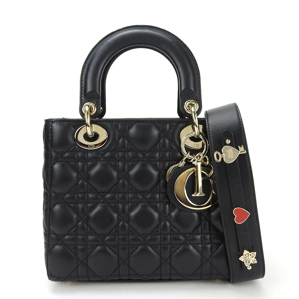 Dior Handbag Lambskin Canage Lady Women Black Travel Bag