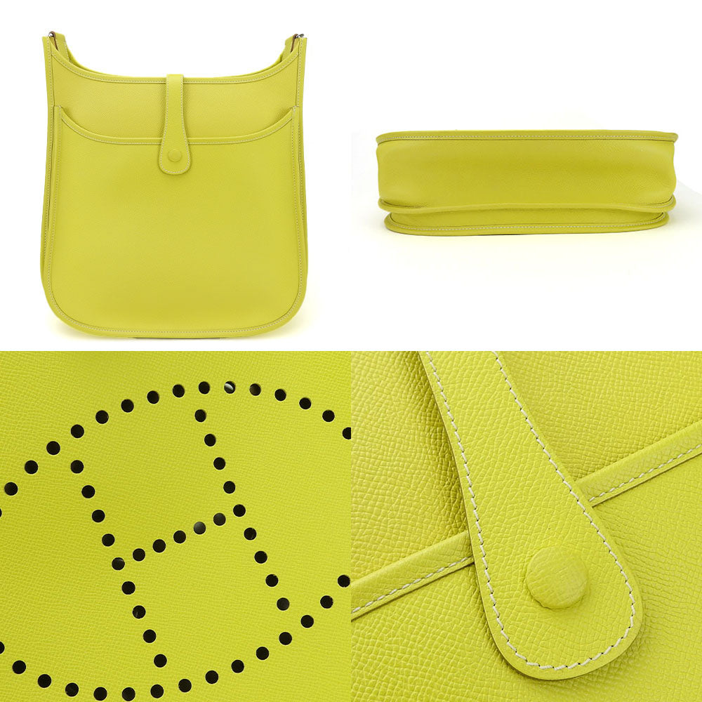 Hermes Shoulder Bag Epsom Evelyn 3Gm Women Yellow