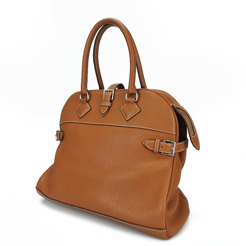Hermes Handbag Taurillon Clemence Atlas Women Brown Travel Bag