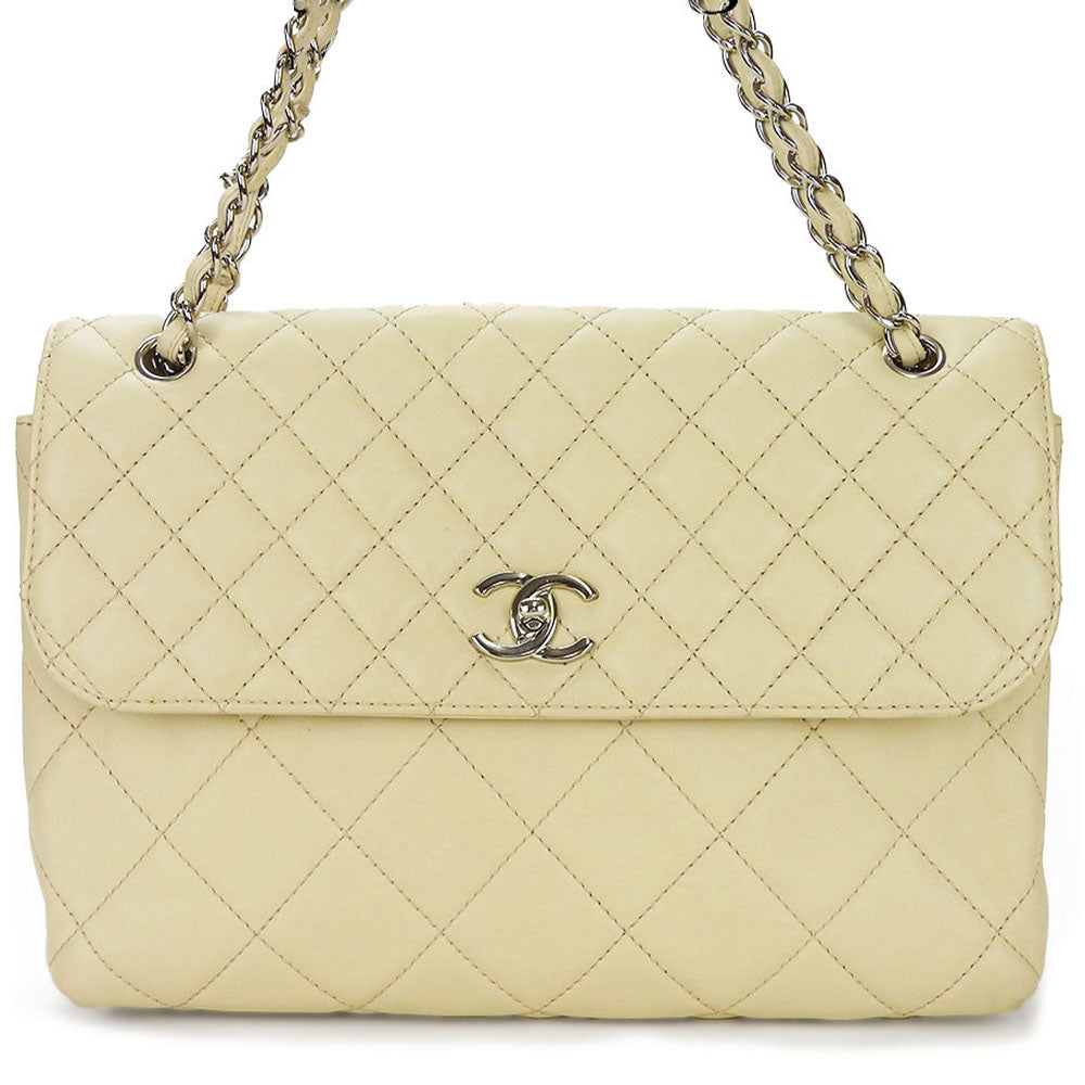 Chanel Calfskin Matrasse Beige Shoulder Bag