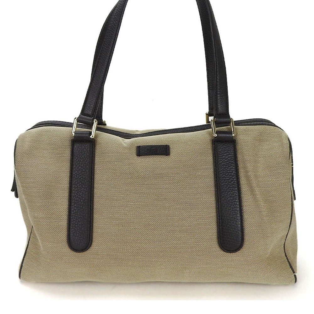 Gucci Boston Duffel Canvas Beige Travel Bag