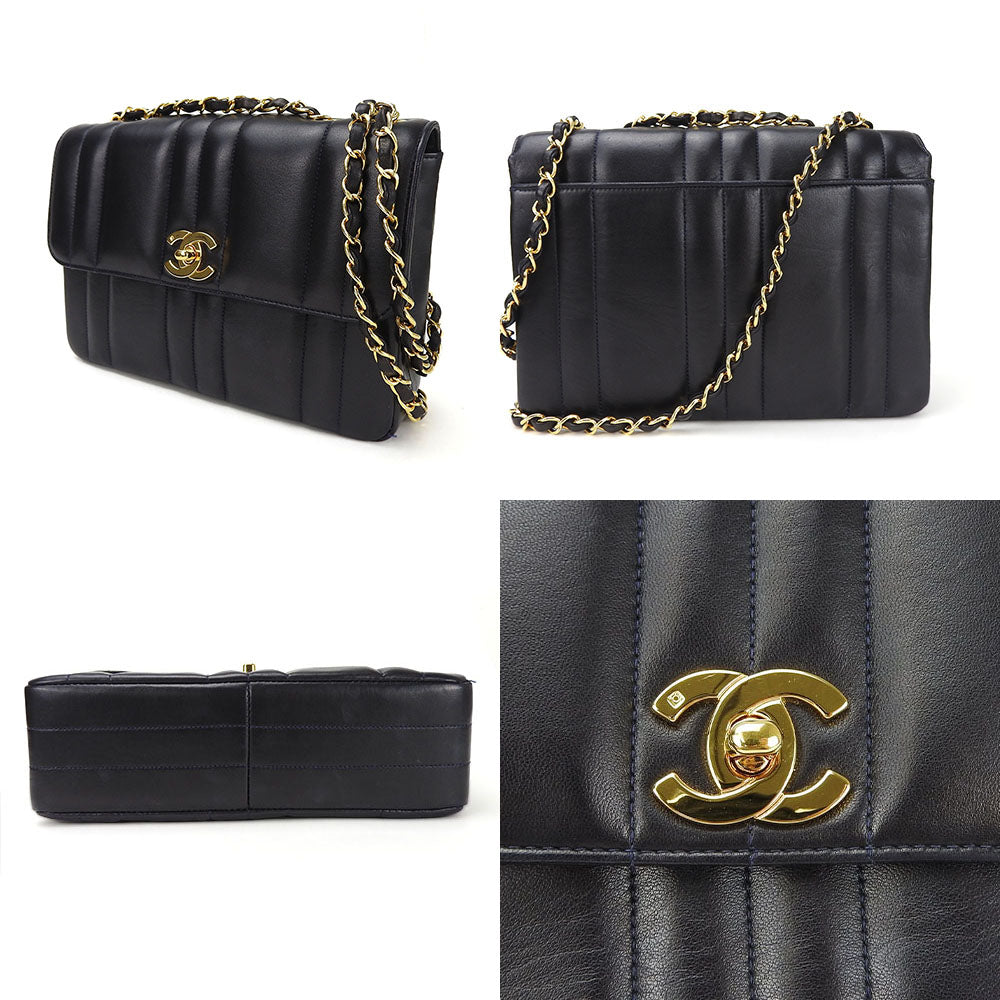 Chanel lambskin Navy COCO Mark Shoulder Bag