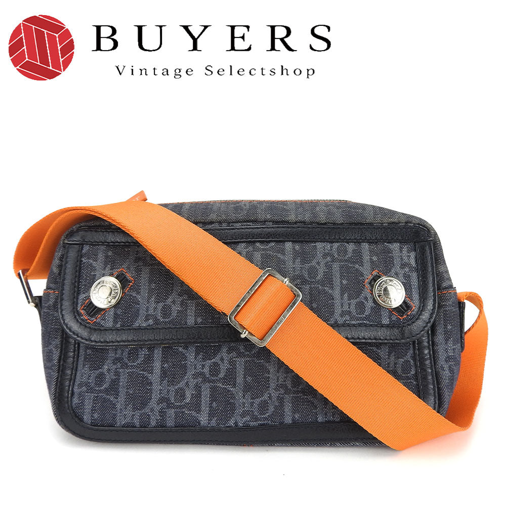Dior Shoulder Bag , Navy Flight Line Trotter Leather Canvas