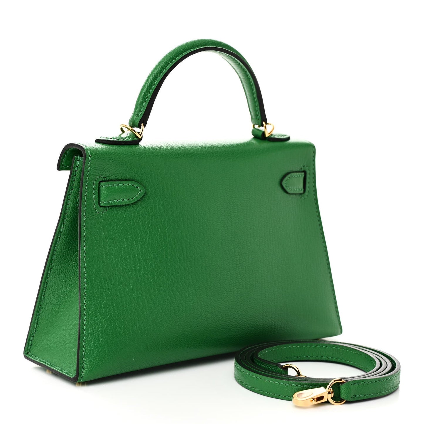 Hermes Chevre Mysore Kelly Sellier Bambou Handbag Mini Travel Bag