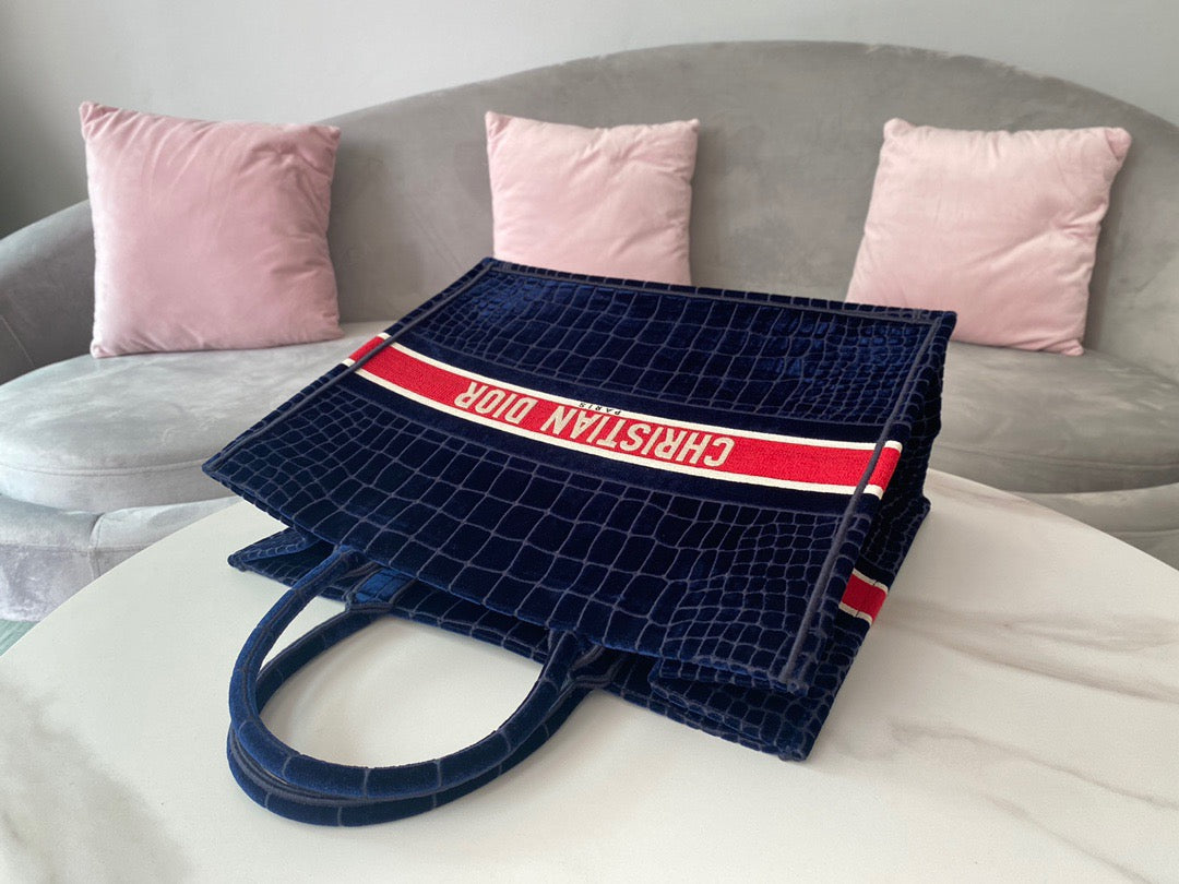 Book Cd Blue Red Large Book Tote Bag