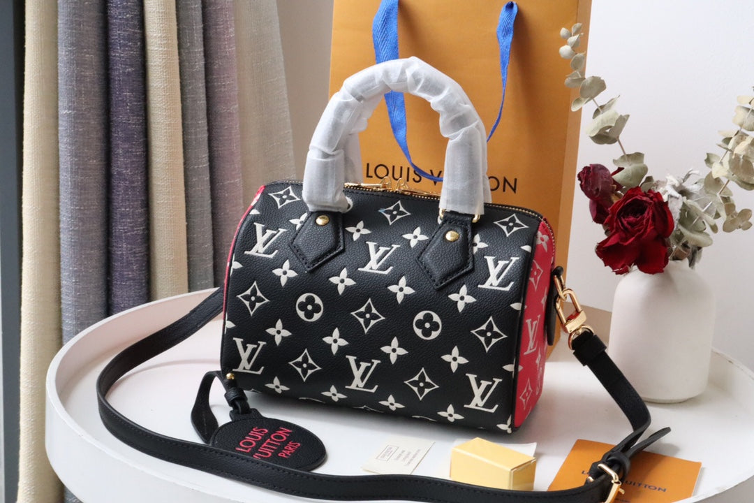 Top Quality Speedy Bandouliã Re Empreinte Pink Monogram Black Travel Bag