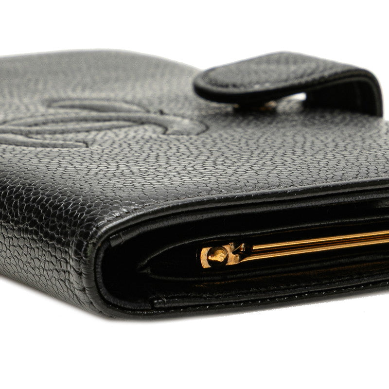 Chanel Coco Mark Caviar Long Wallet