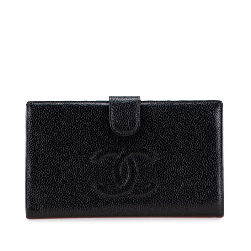 Chanel Coco Mark Caviar Long Wallet