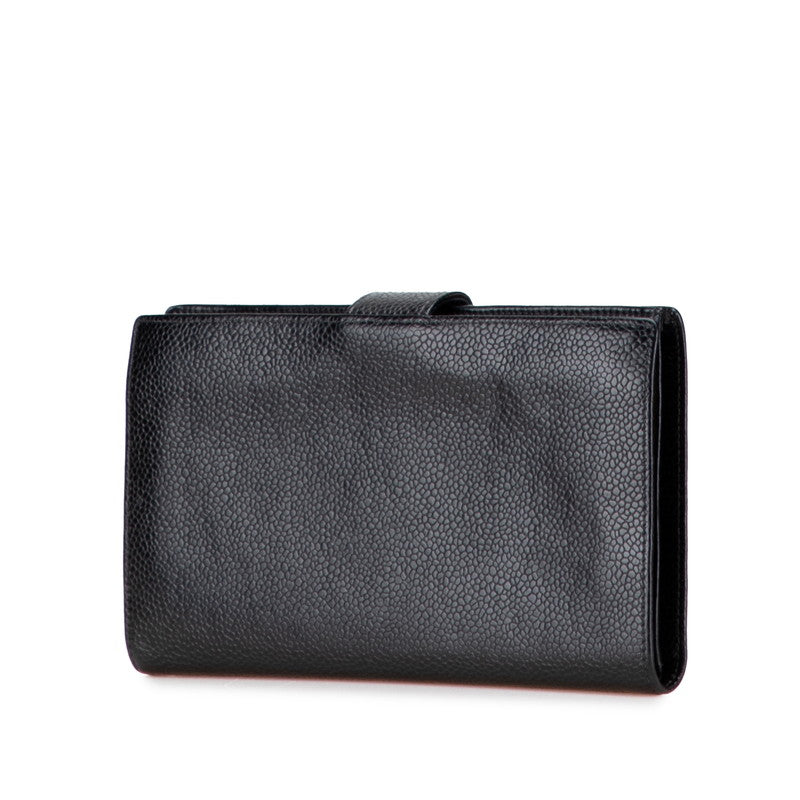 Chanel Coco Mark Caviar Long Wallet