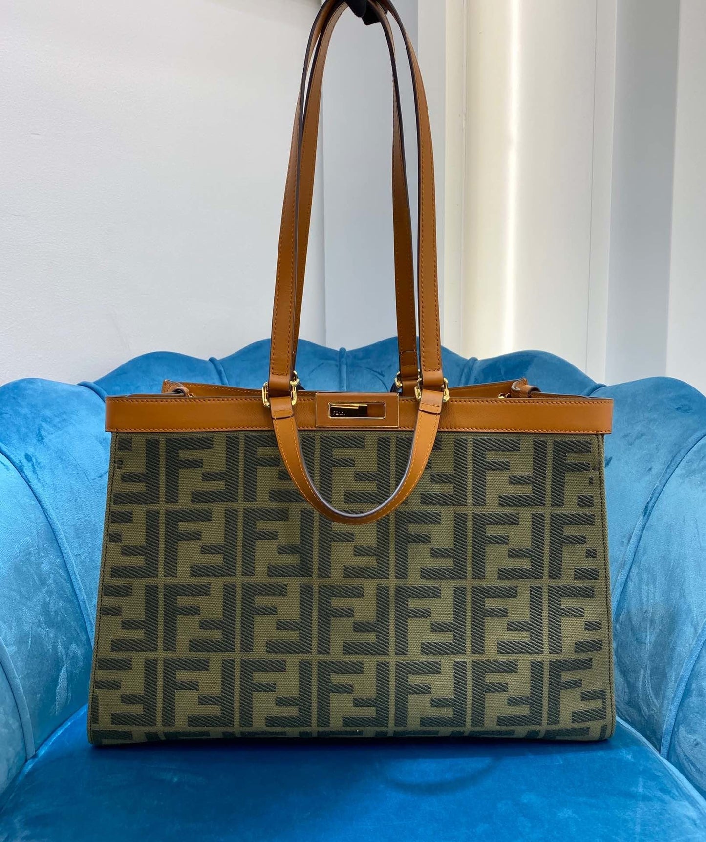 Fendi Khaki Ff Tote Bag