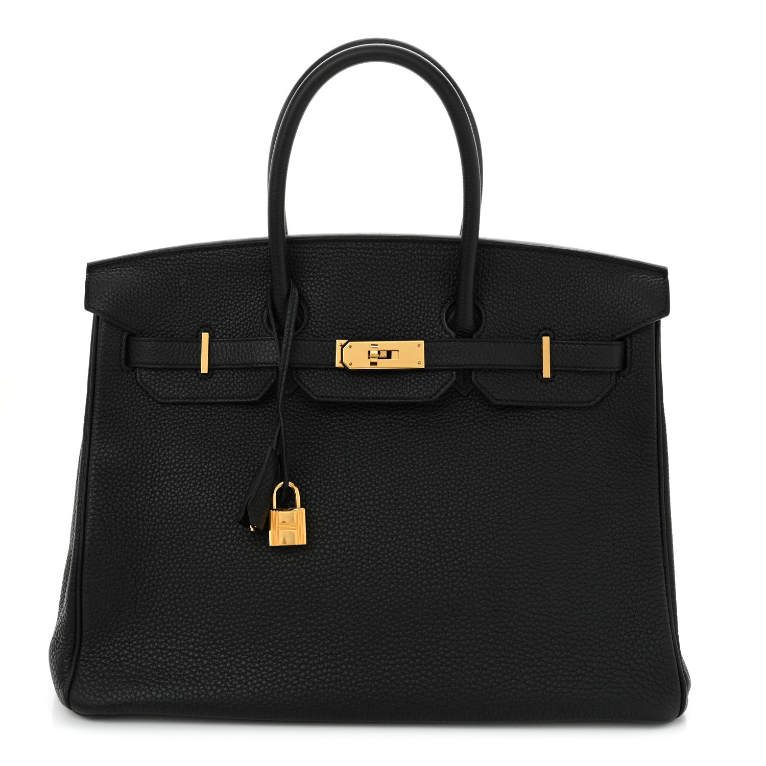 Hermes Togo Birkin Handbag Black Travel Bag 35 Black 1700110
