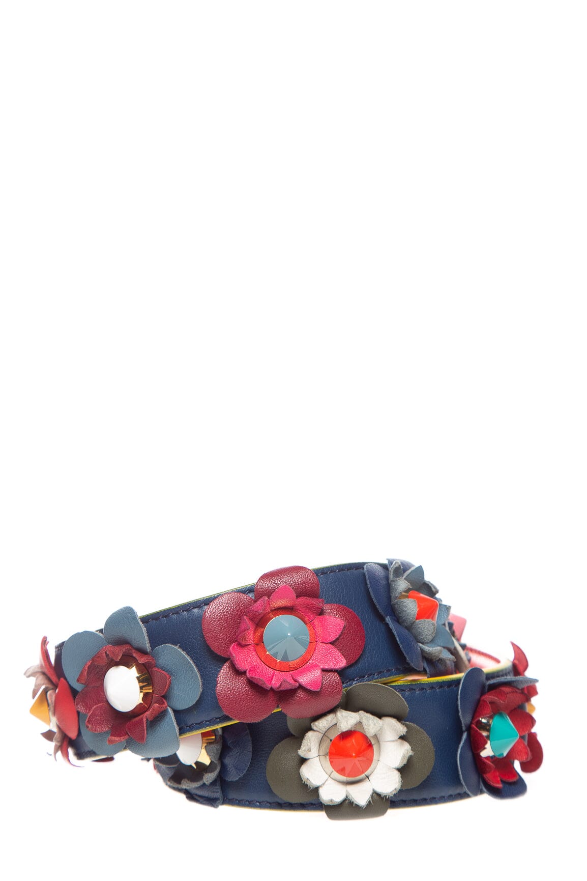 Fendi Handbag Flower Studs Strap Multicolor