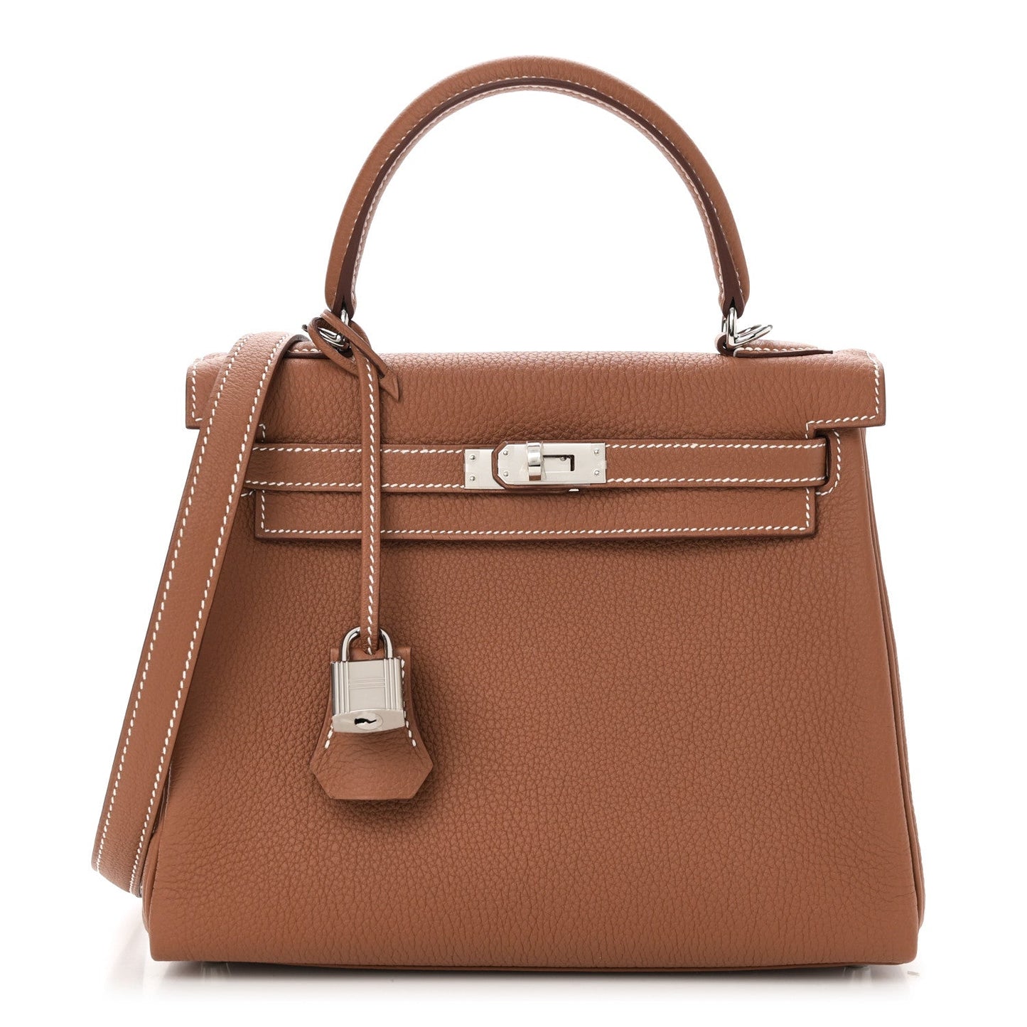Hermes Togo Kelly Retourne Handbag Gold Travel Bag 25 Gold 1736713