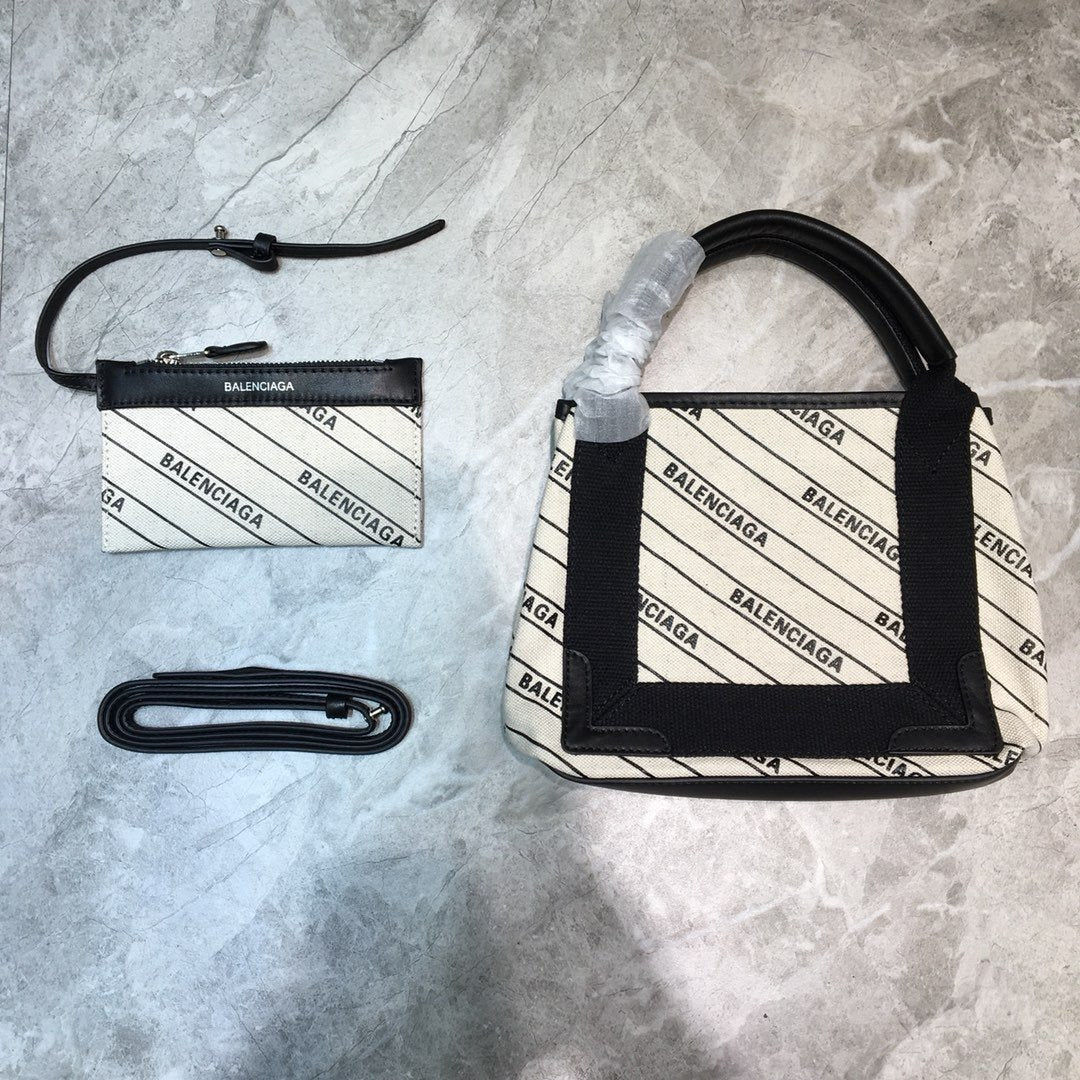 Top Quality Navy Xs Tote Bag In White