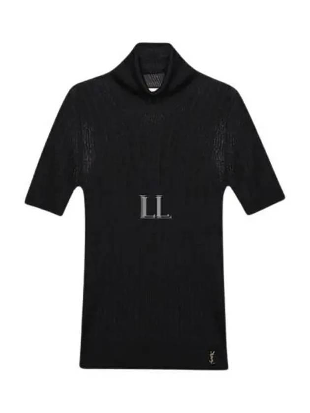 YSL Saint Laurent Luxury Trending Rib Silk Short Sleeve Turtleneck Handbag Monogram Black Travel Bag