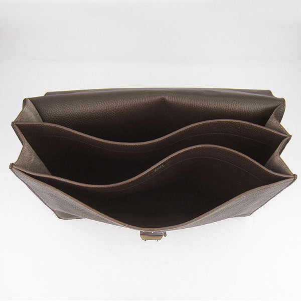 Hermes Luxury Briefcases Unisex Briefcase Coffee Handbag Travel Bag
