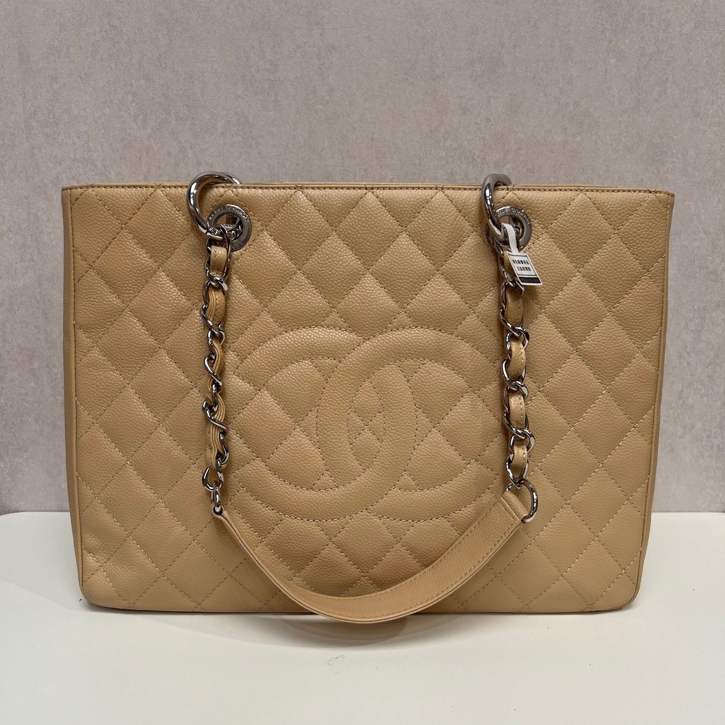 Chanel Grand Shopping Tote with Card- Neutrals Totes, Handbags