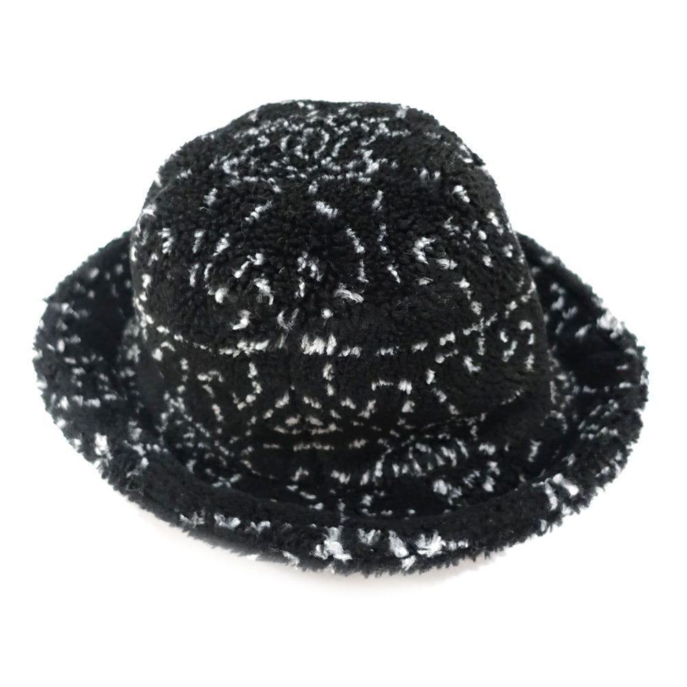 Chanel Bucket Hat  7847 S Size 21B Fur Boar Black Hat Small