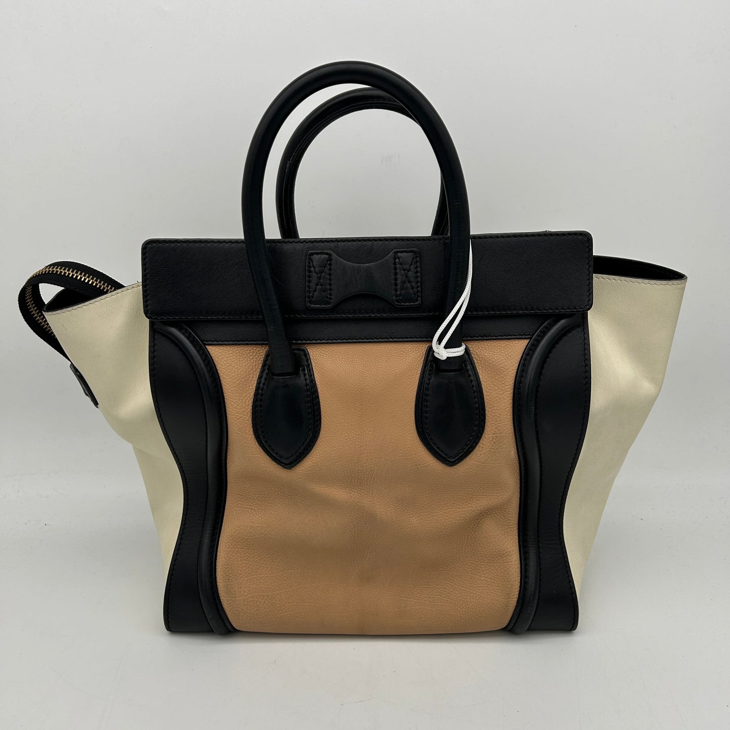 Luxury Luggage Tri Color Anthracite Calfskin Handbag Satin Mini Travel Bag
