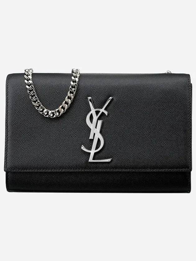 YSL Saint Laurent Saint Laurent Trending Kate Chain Bag In Leather Black Travel Bag