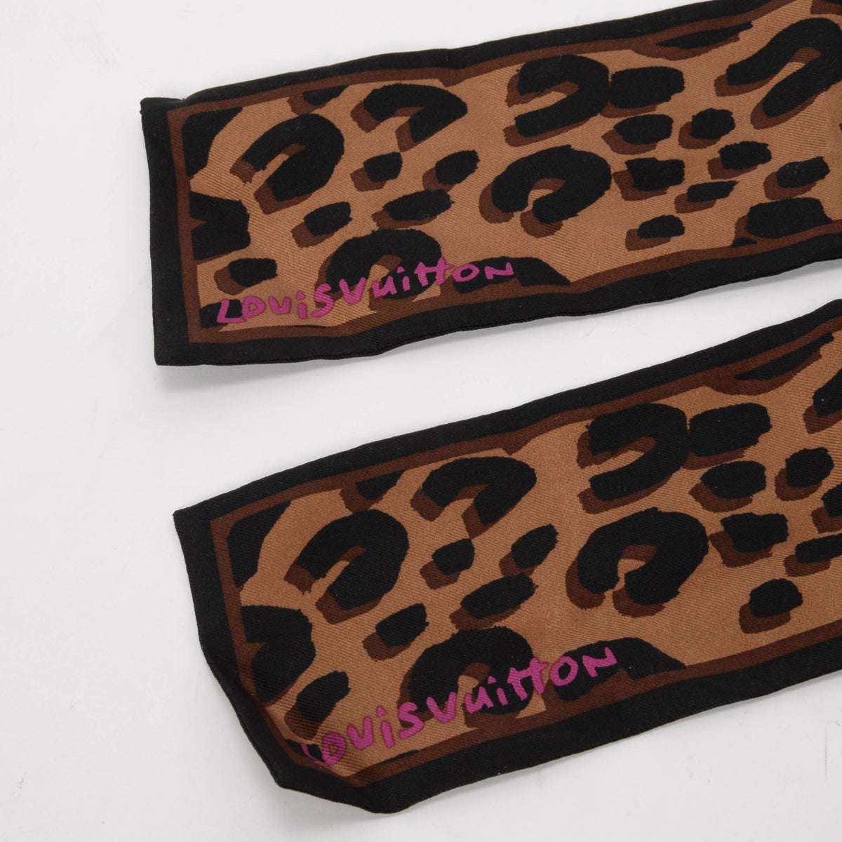 Louis Vuitton x Stephen Spro Brown Silk Leopard Print Bandeau Fashion Accessory
