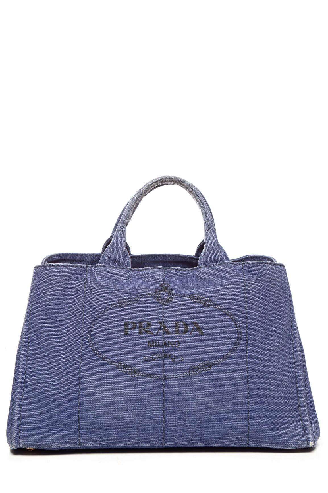 Prada Handbag Canapa Tote Canvas Blue Tote Bag