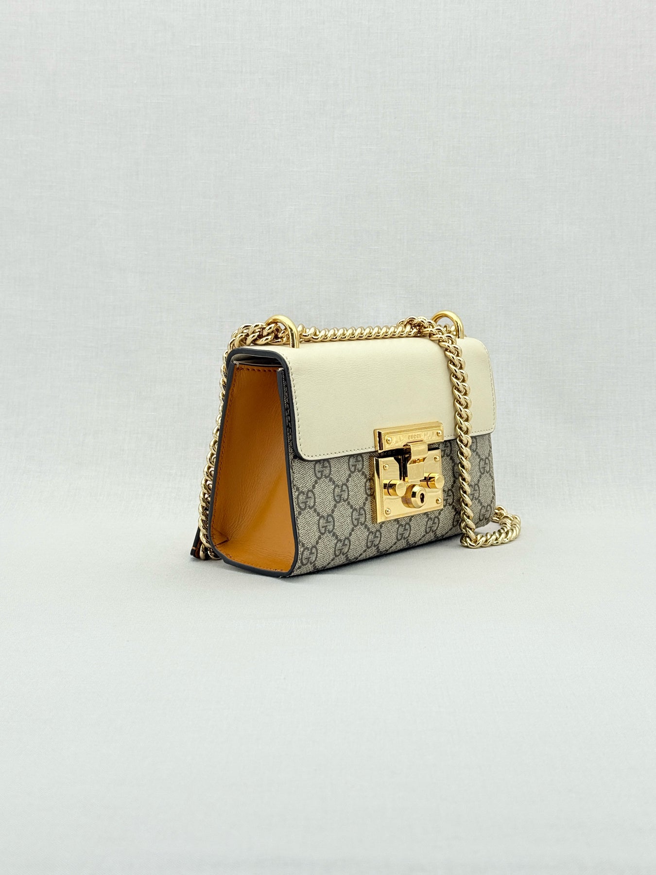 GUCCI Padlock Brown & Beige GG Supreme Shoulder Bag