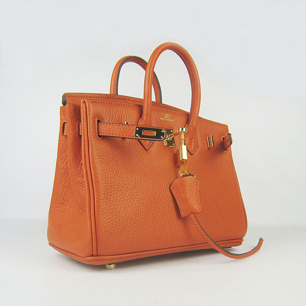 Hermes Luxury Birkin Cm Handbag Orange Golden Travel Bag