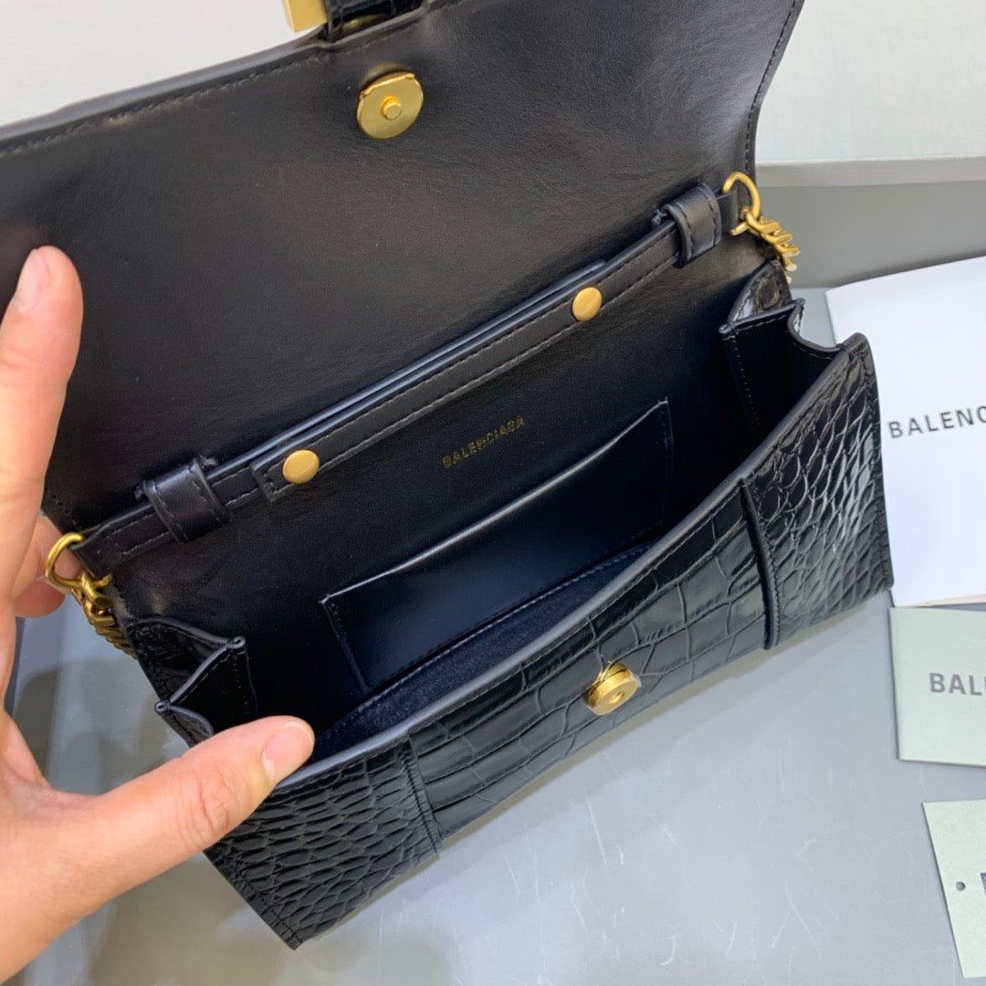 Top Quality Hourglass Wallet On In For Black Chain Crossbody Bag