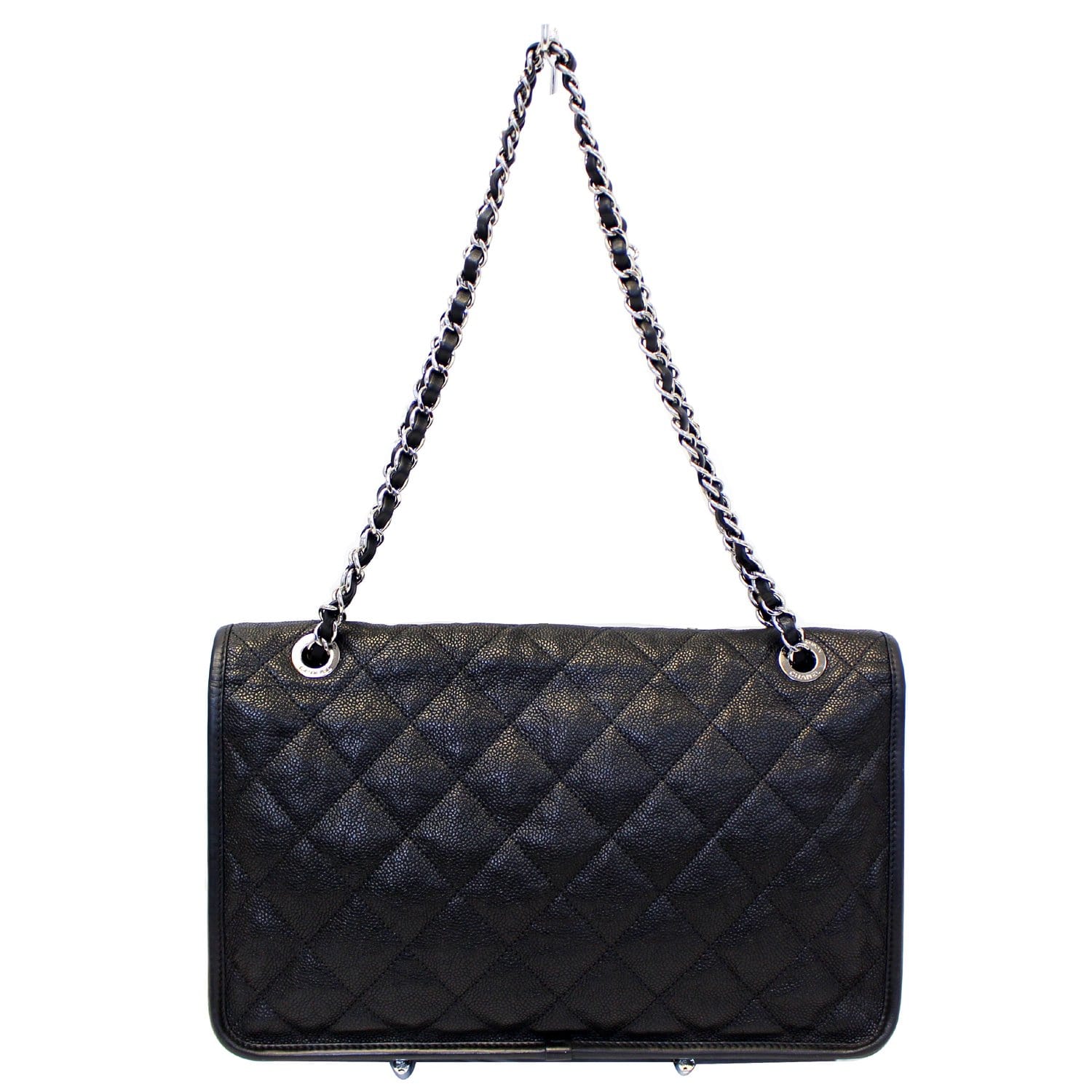 Chanel Flap Caviar Leather Black Travel Bag
