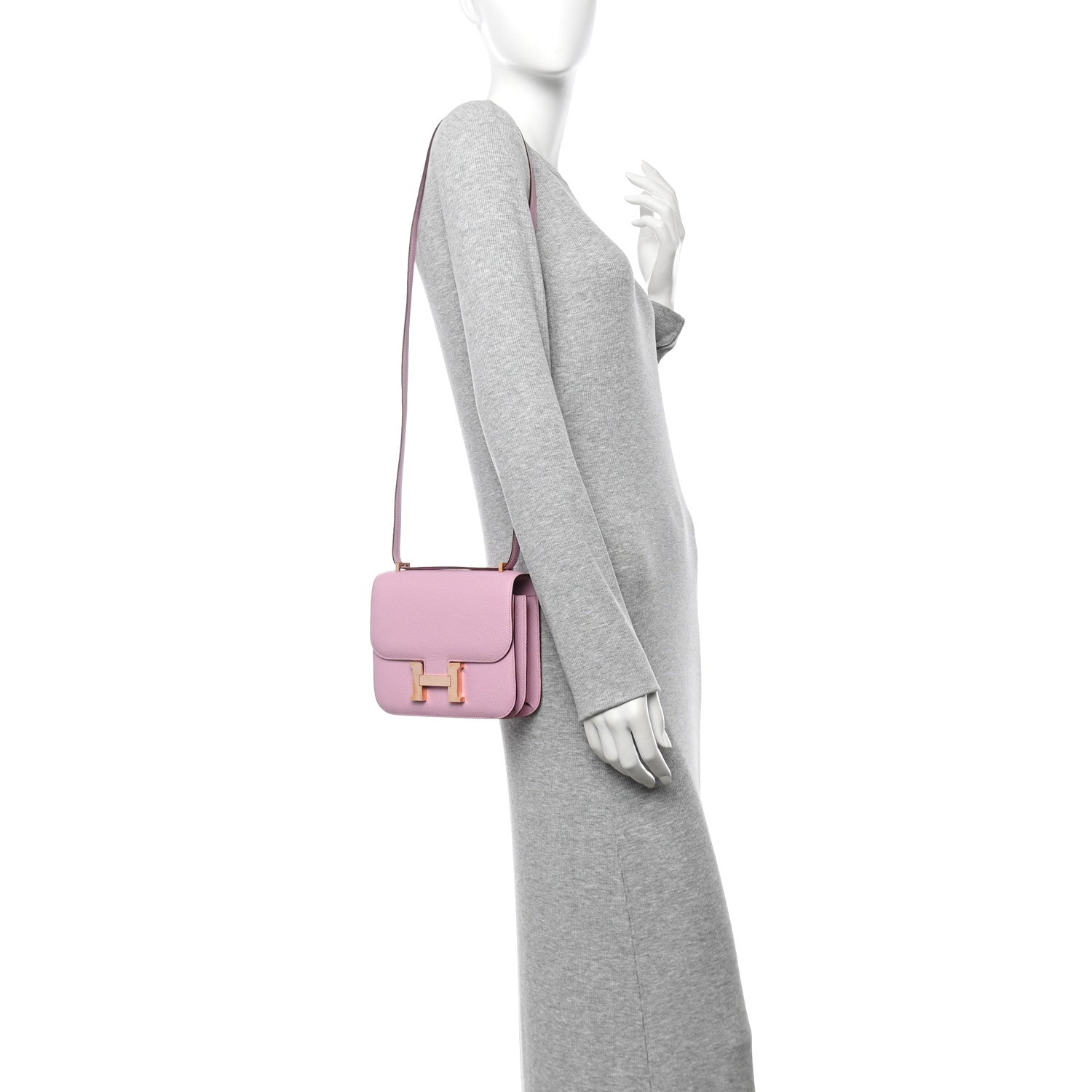 Hermes Epsom Constance Mauve Sylvestre Handbag Travel Bag